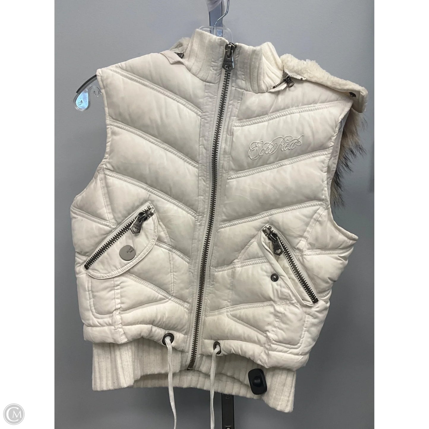 Vest Puffer & Quilted By Eckored In Cream, Size: M
