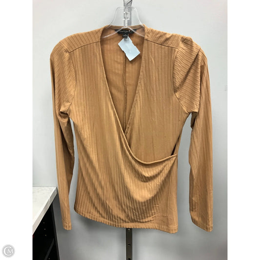 Top Long Sleeve By Banana Republic In Tan, Size: S