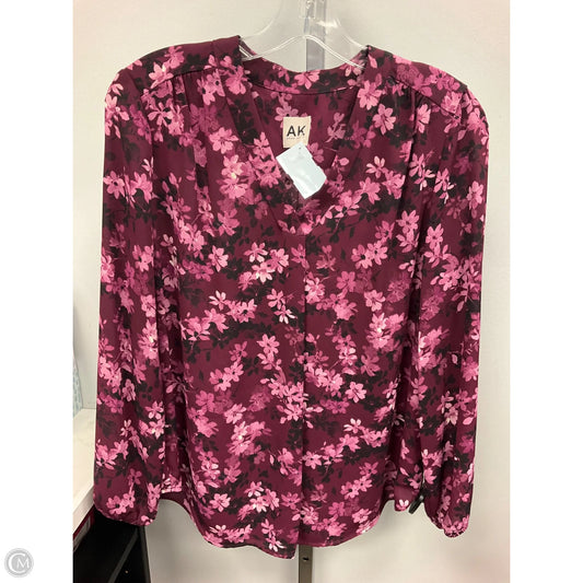 Top Long Sleeve By Anne Klein In Floral Print, Size: Sp