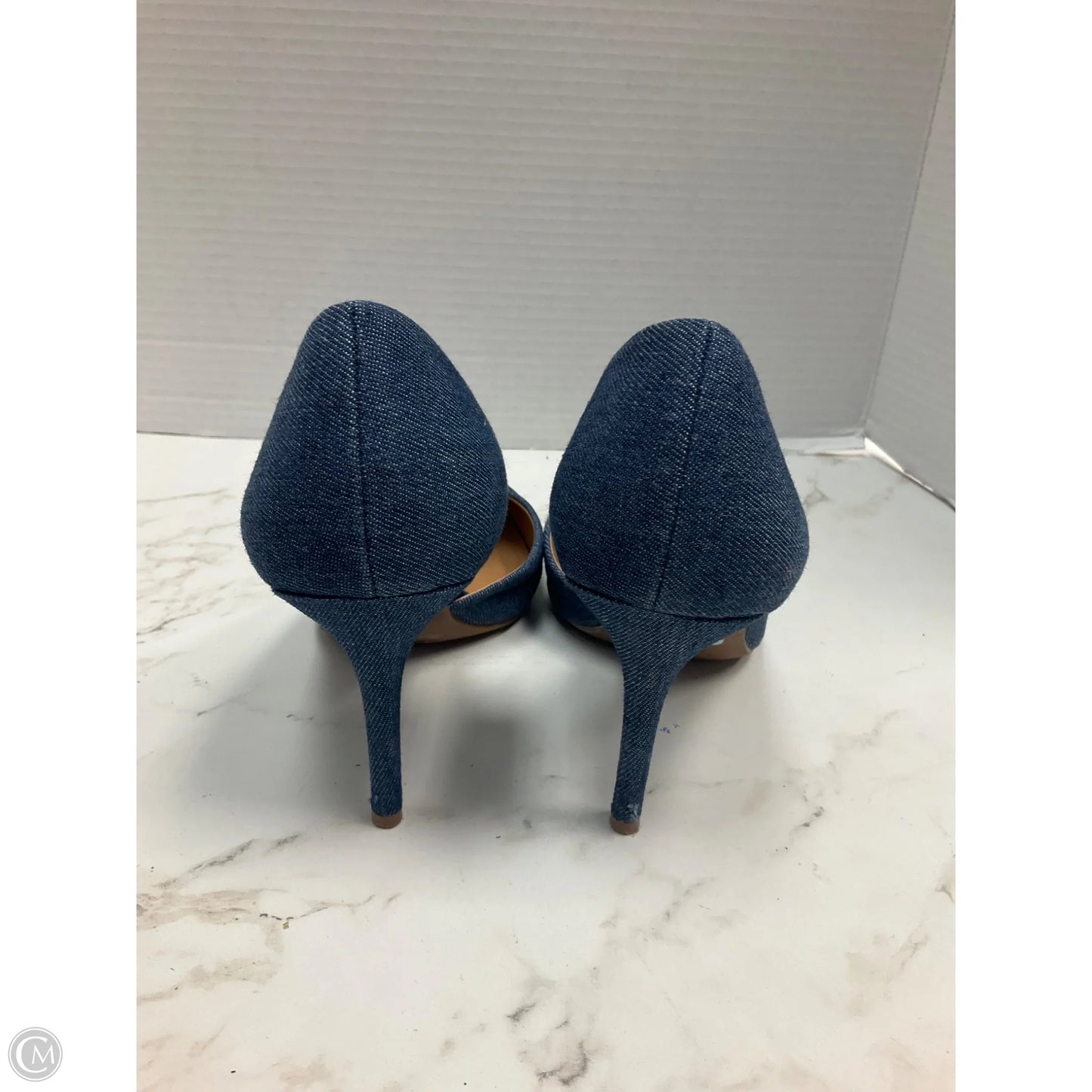Shoes Heels Stiletto By Jessica Simpson In Blue Denim, Size: 9