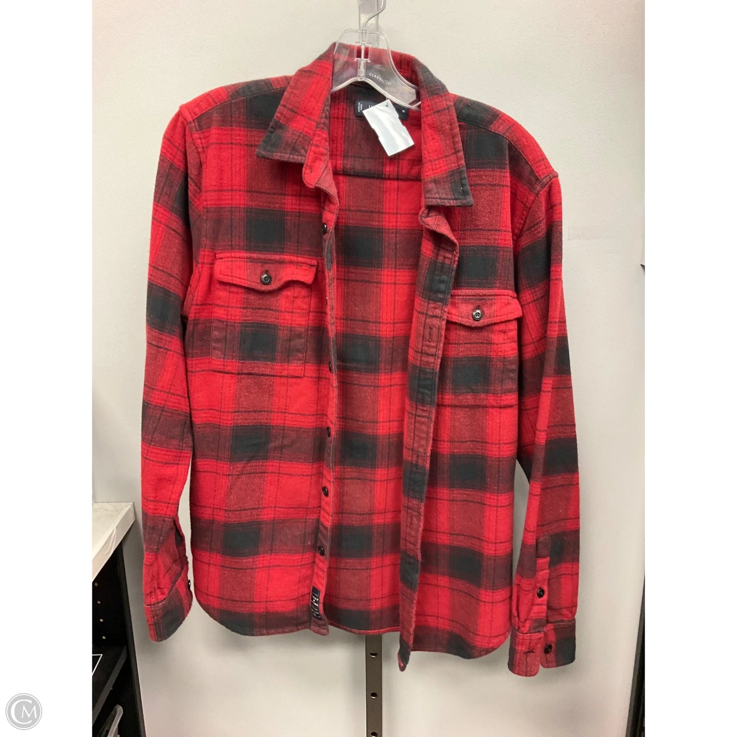 Top Long Sleeve By Lucky Brand In Plaid Pattern, Size: M