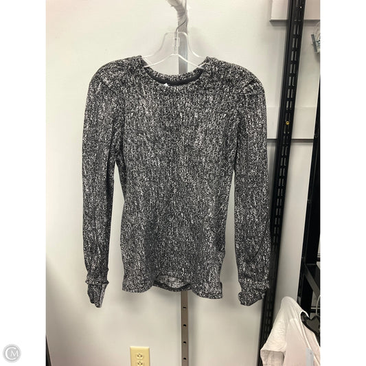 Athletic Top Long Sleeve Collar By Lululemon In Black & White, Size: 6