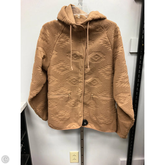 Jacket Moto By Clothes Mentor In Tan, Size: M