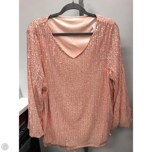 Top Long Sleeve By Clothes Mentor In Pink, Size: Xl