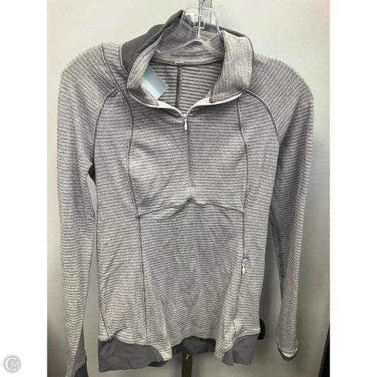 Athletic Top Long Sleeve Collar By Lululemon In Grey, Size: M