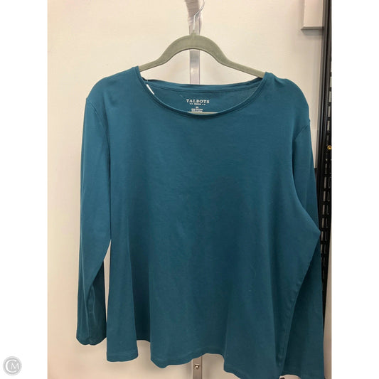 Top Long Sleeve Basic By Talbots In Teal, Size: 2x