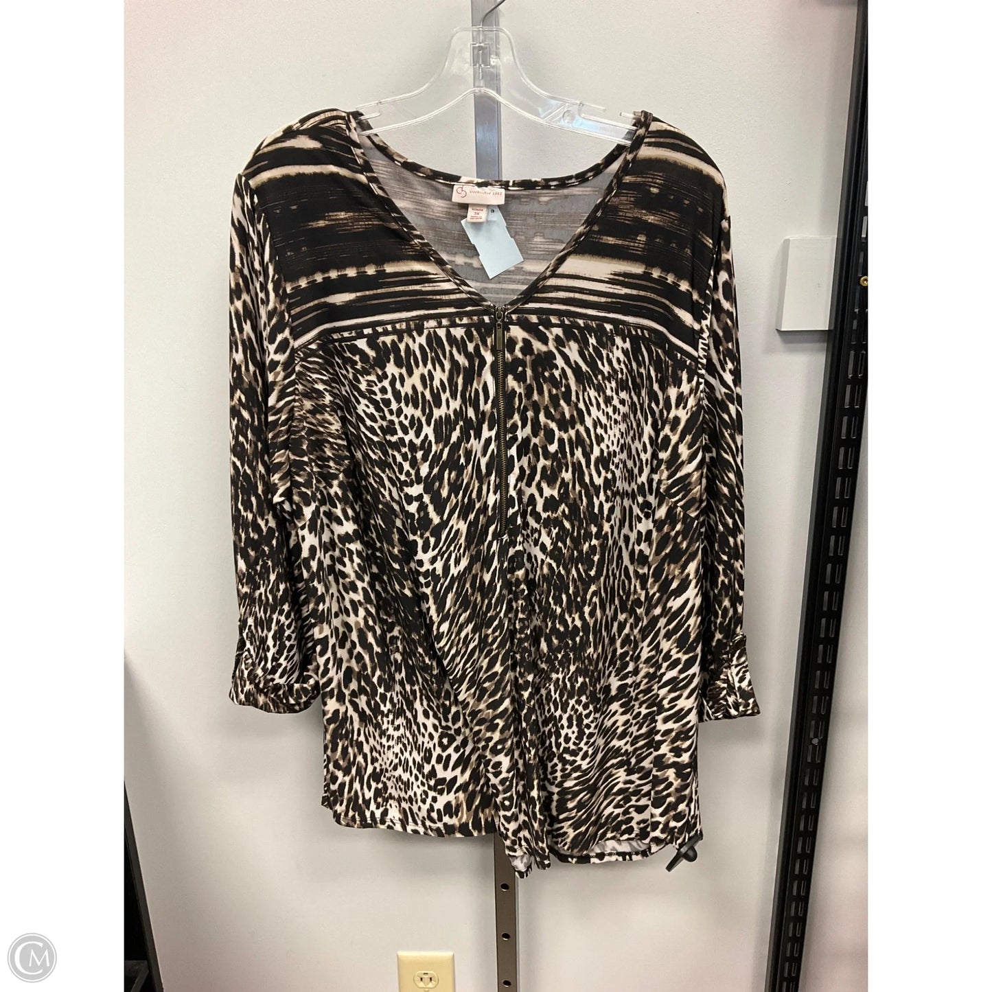 Top Long Sleeve By Dressbarn In Animal Print, Size: 3x