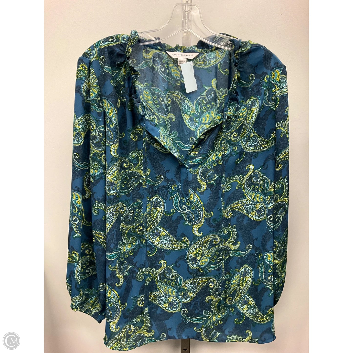 Top Long Sleeve By Counterparts In Paisley Print, Size: L