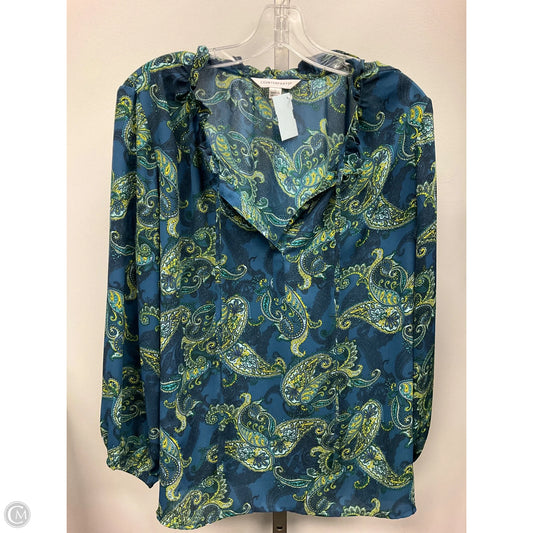 Top Long Sleeve By Counterparts In Paisley Print, Size: L