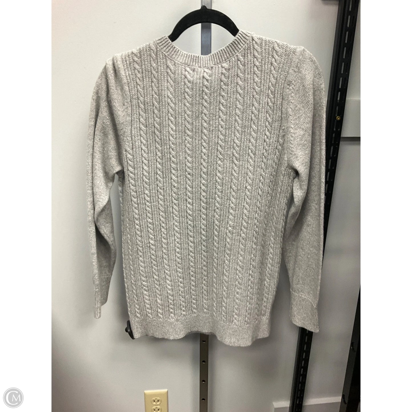 Sweater By Talbots In Grey & Silver, Size: L