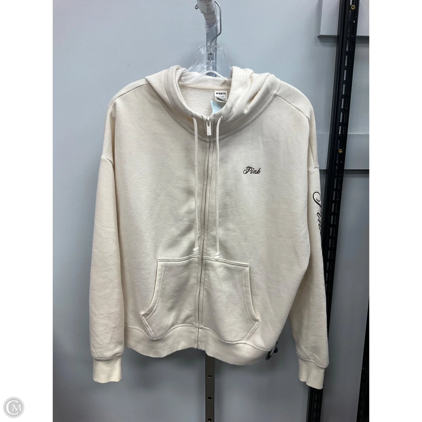 Sweatshirt Hoodie By Pink In Cream, Size: S