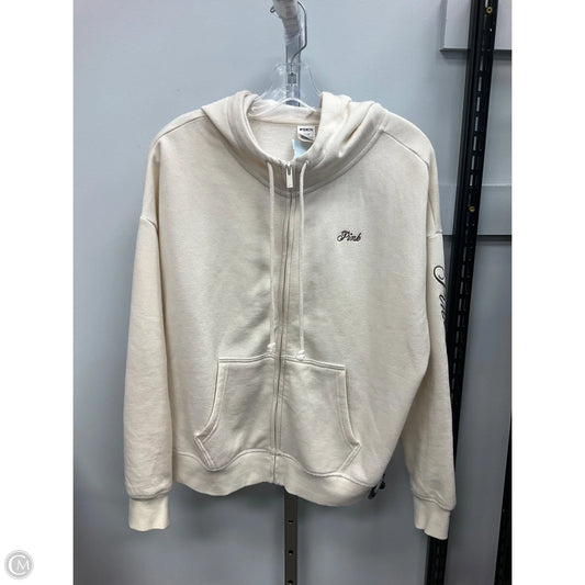 Sweatshirt Hoodie By Pink In Cream, Size: S