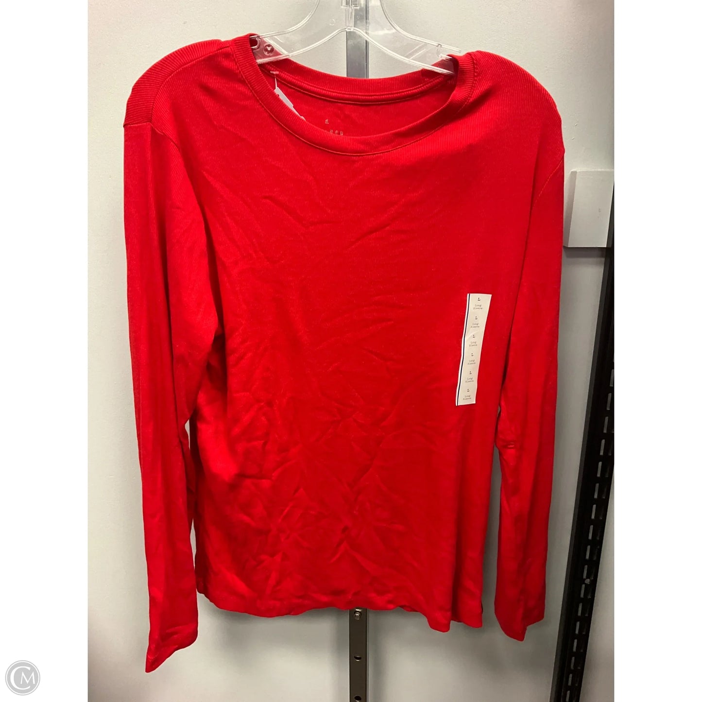 Top Long Sleeve Basic By A New Day In Red, Size: L