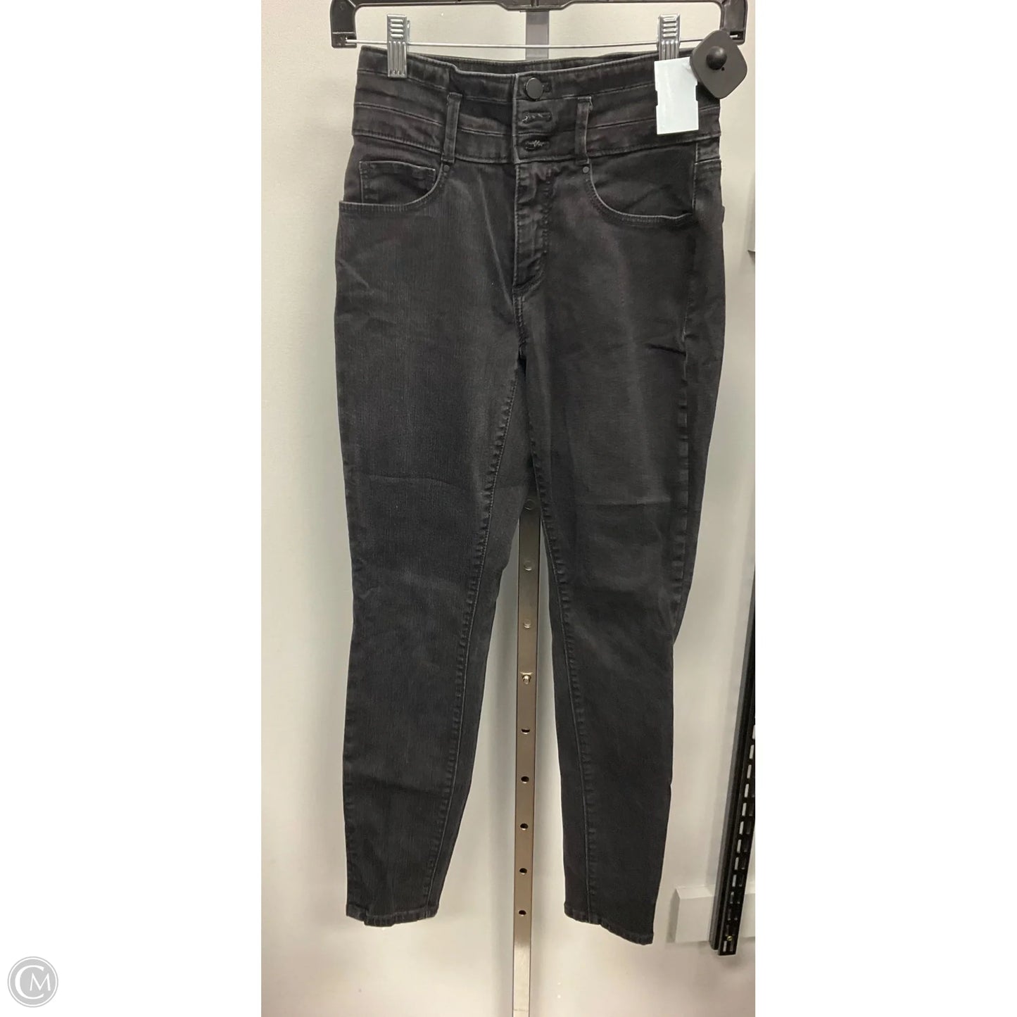 Jeans Skinny By Ann Taylor In Black Denim, Size: 0
