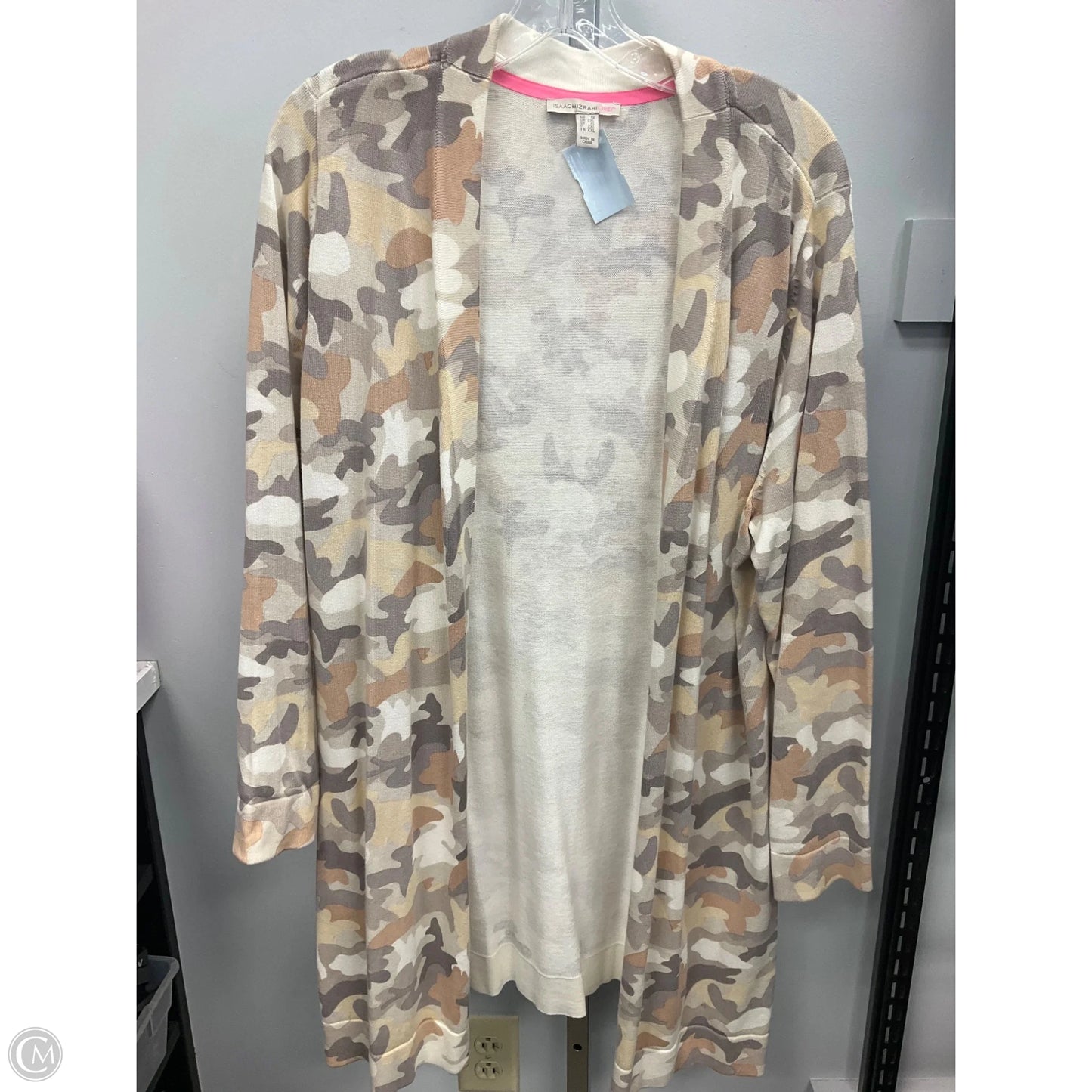 Cardigan By Isaac Mizrahi Live Qvc In Camouflage Print, Size: 1x