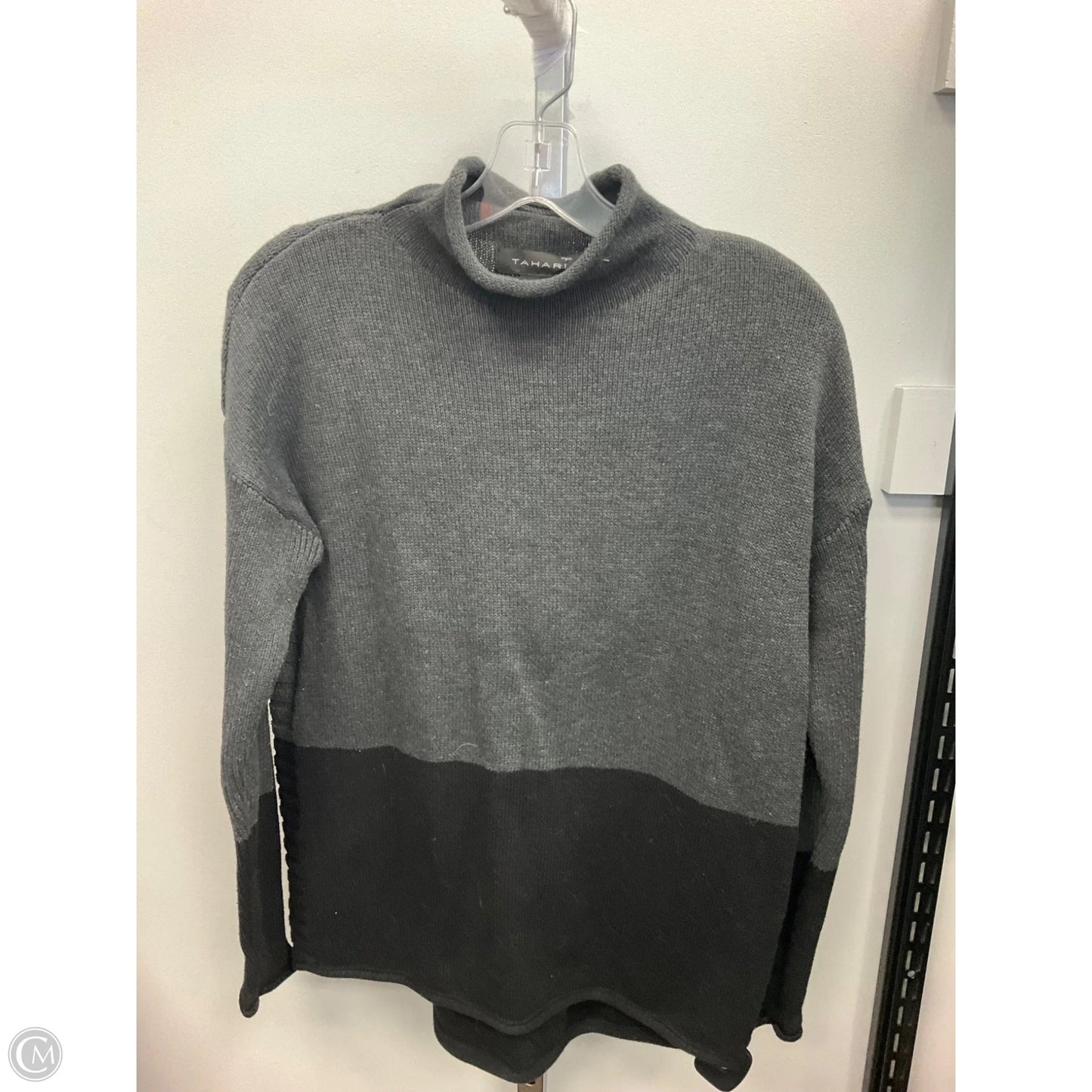 Sweater By Tahari In Black & Grey, Size: S