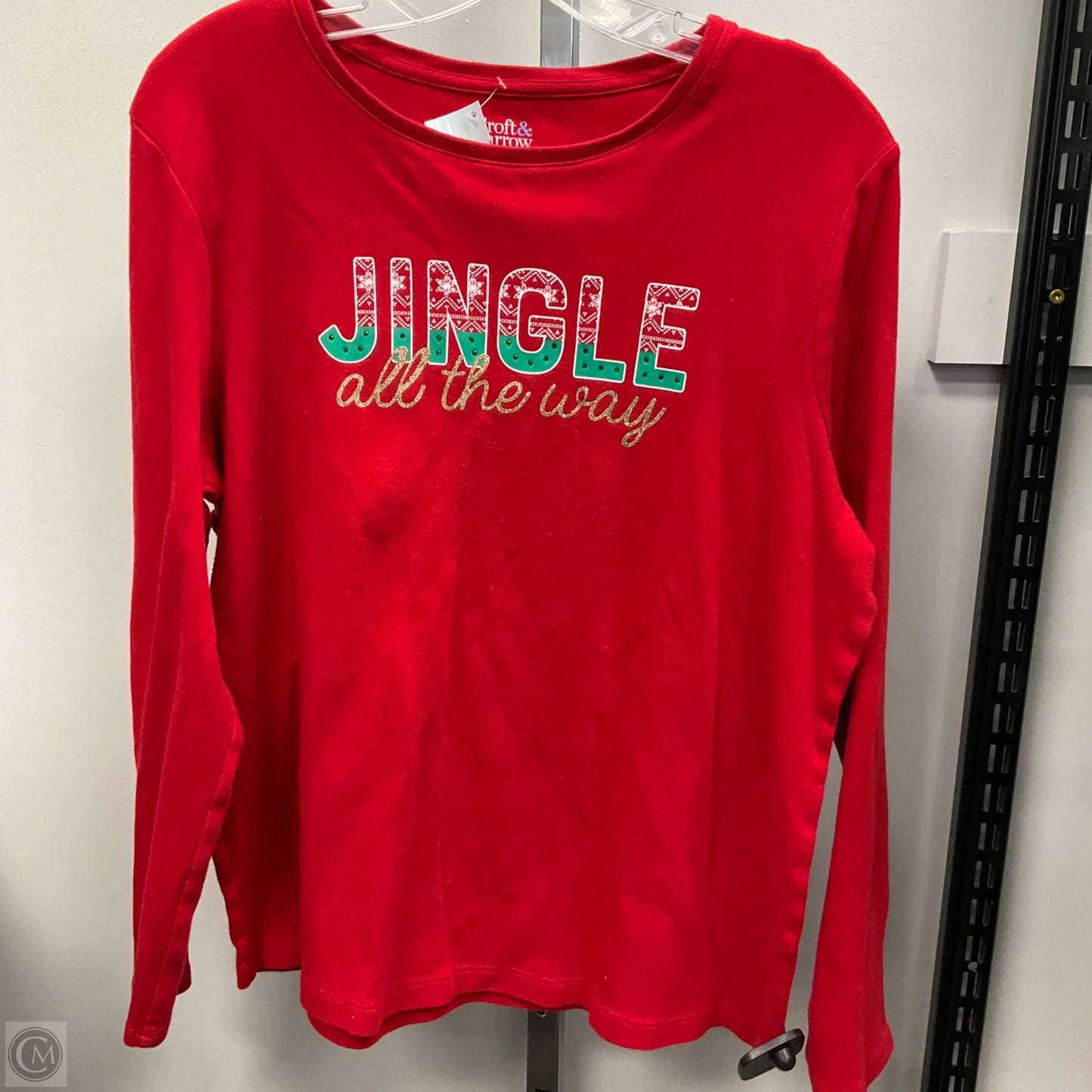 Top Long Sleeve Basic By Croft And Barrow In Red, Size: Xl