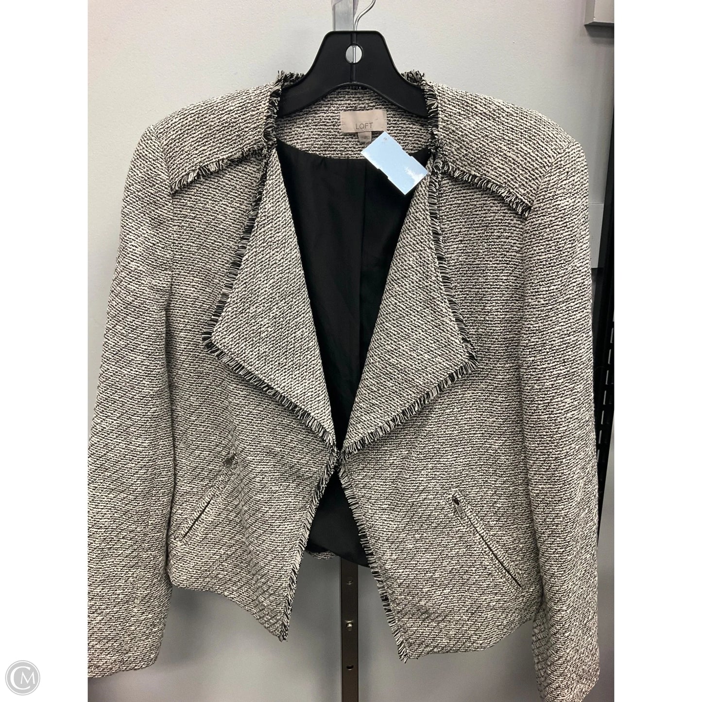 Blazer By Loft In Black & Cream, Size: 12
