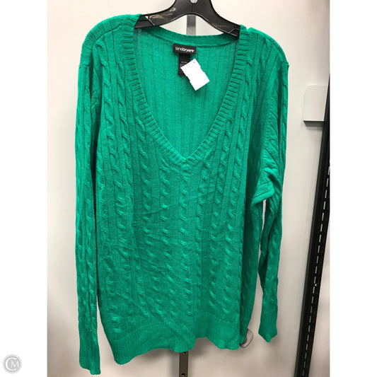 Sweater By Lane Bryant In Green, Size: 3x