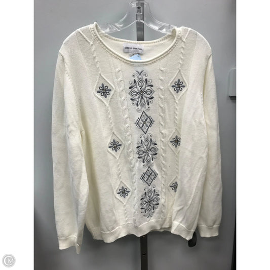 Sweater By Alfred Dunner In Cream & Grey, Size: L