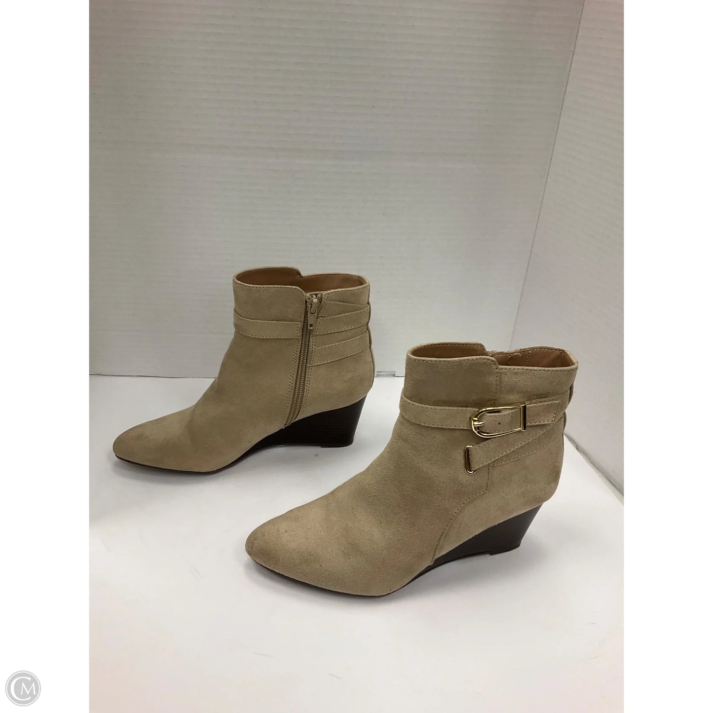 Boots Ankle Heels By Life Stride In Taupe, Size: 6