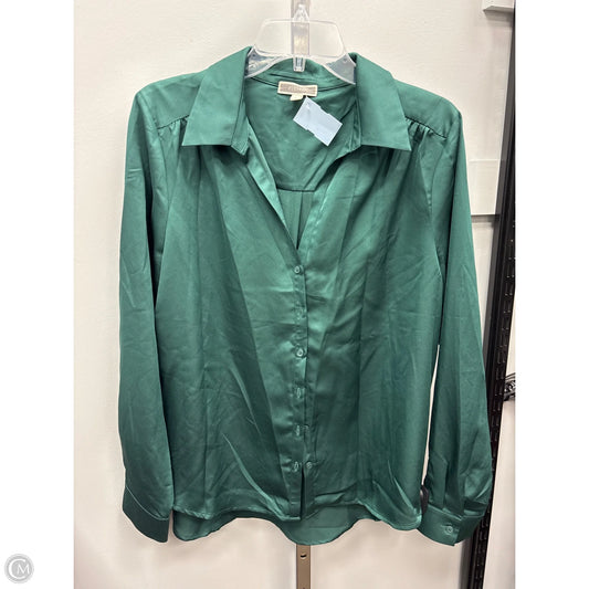 Blouse Long Sleeve By Pleione In Green, Size: L