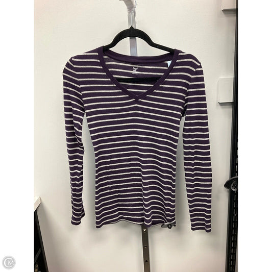 Top Long Sleeve Basic By Gap In Striped Pattern, Size: S
