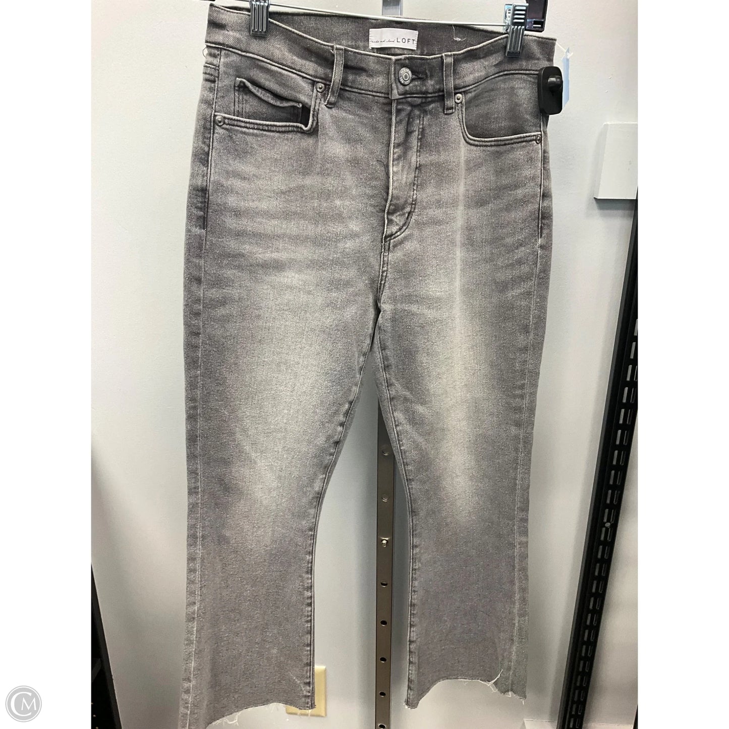 Jeans Flared By Loft In Grey Denim, Size: 4