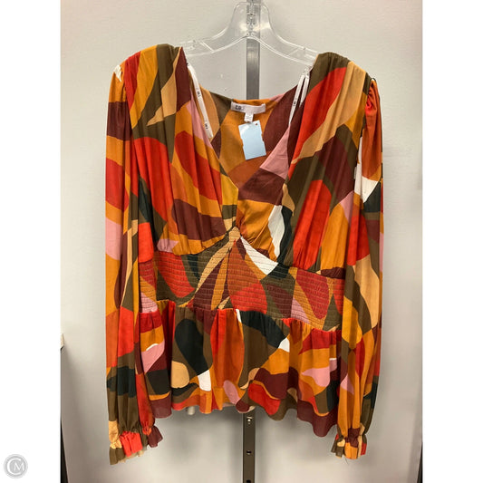 Blouse Long Sleeve By Dr2 In Multi-colored, Size: Xxl