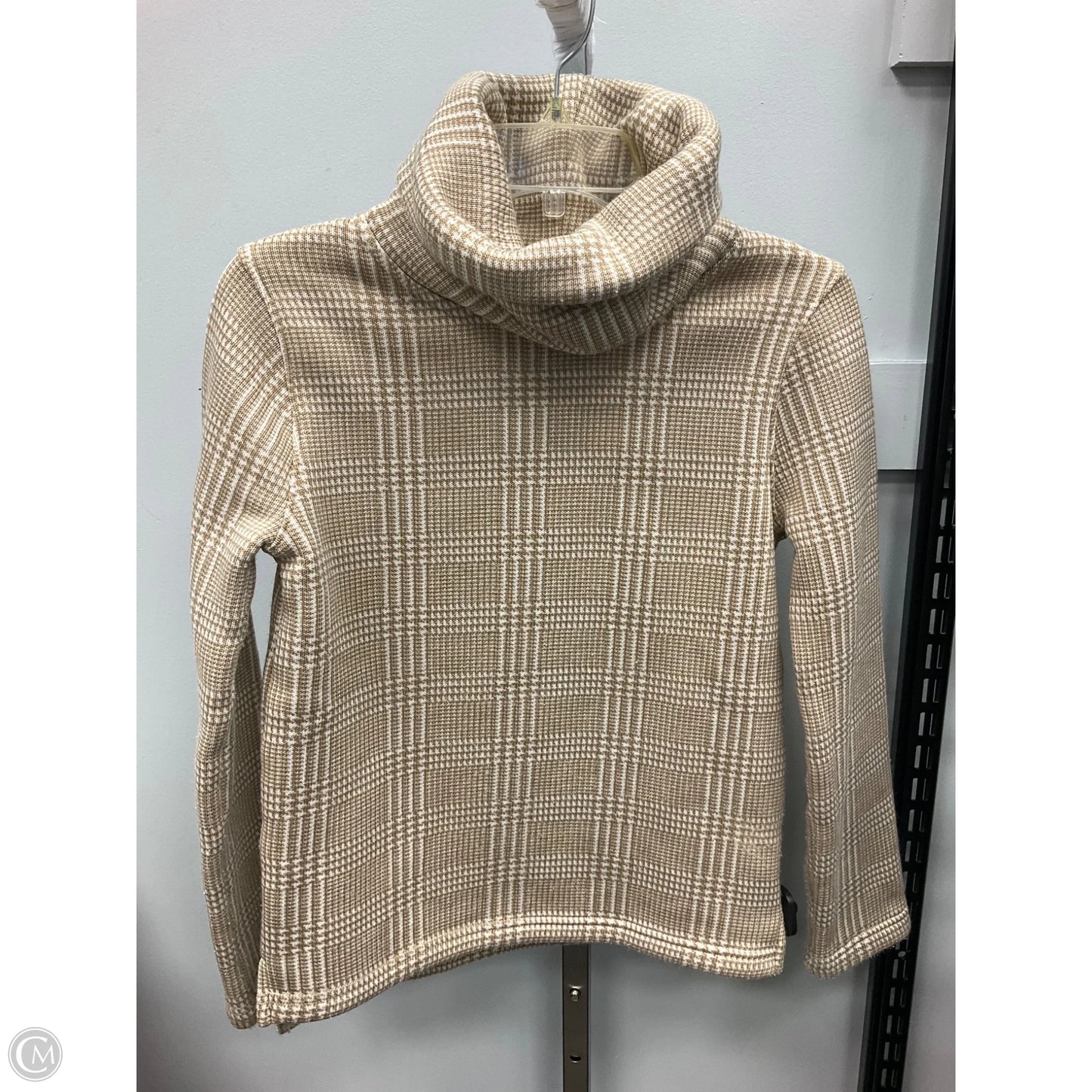 Top Long Sleeve By J. Crew In Tan & White, Size: Xs