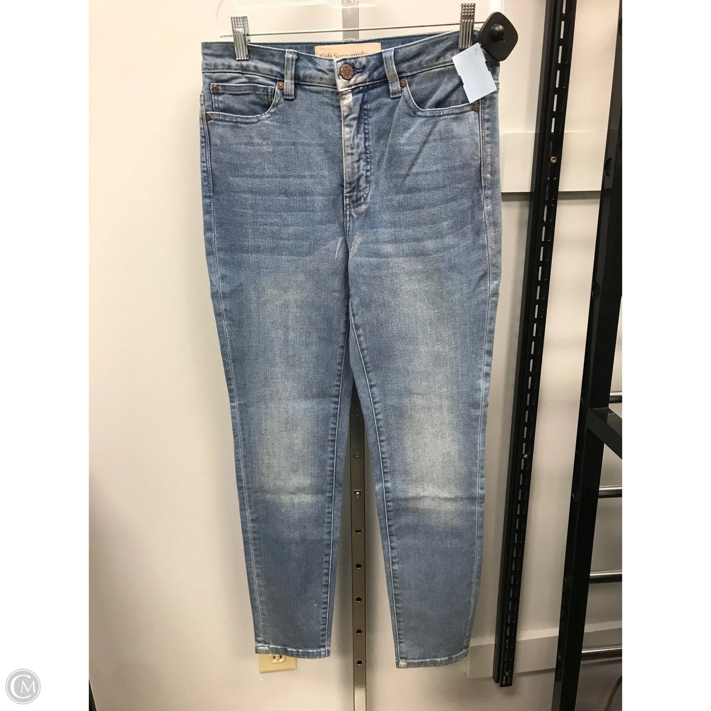 Jeans Skinny By Soft Surroundings In Blue & Silver, Size: 6