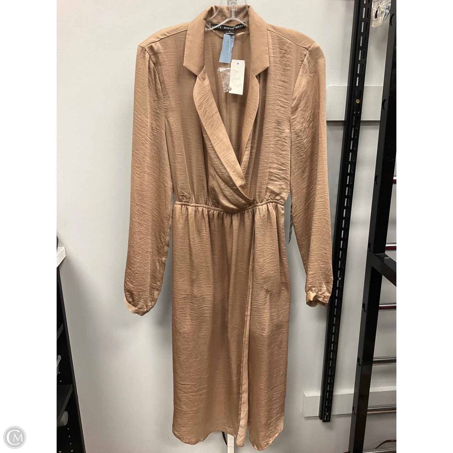 Dress Casual Midi By Hyfve In Tan, Size: L