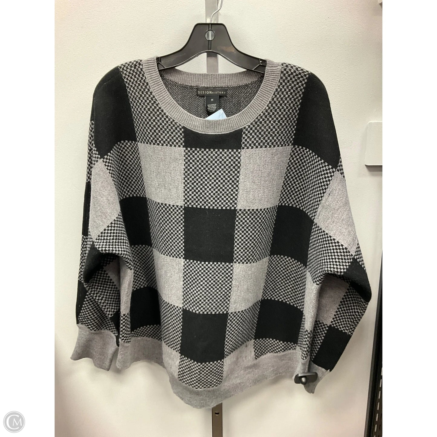 Sweater By Design History In Black & Grey, Size: 1x