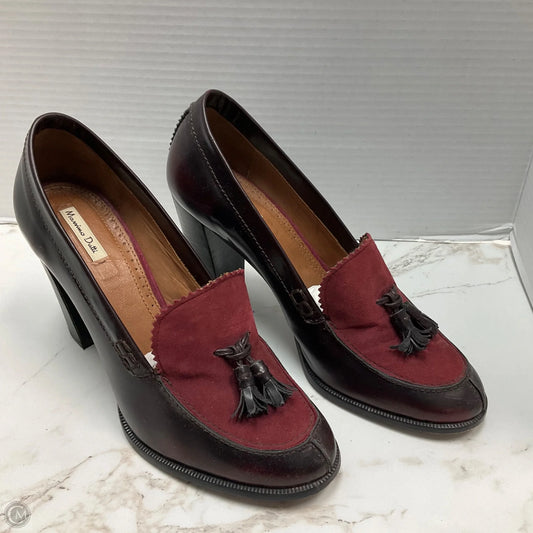 Shoes Heels Block By Massimo Dutti In Maroon, Size: 9