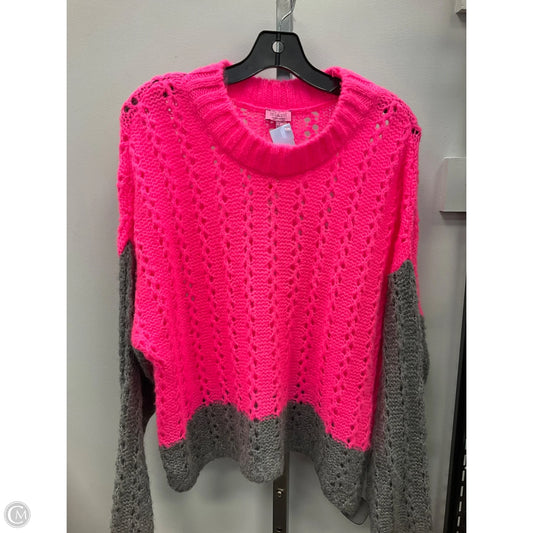 Sweater By Mi Ami In Grey & Pink, Size: L