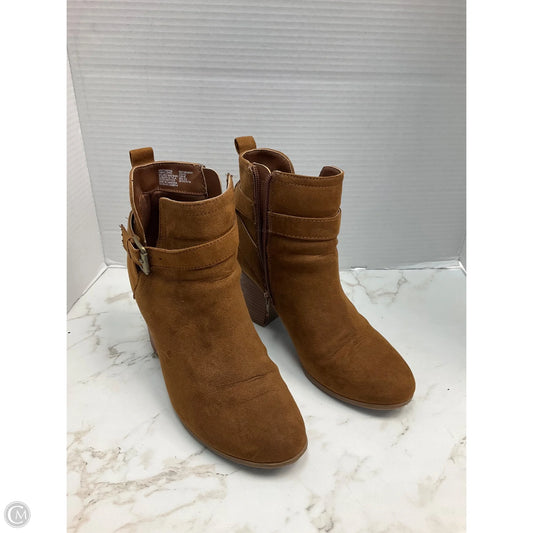 Boots Ankle Heels By Time And Tru In Brown, Size: 8.5