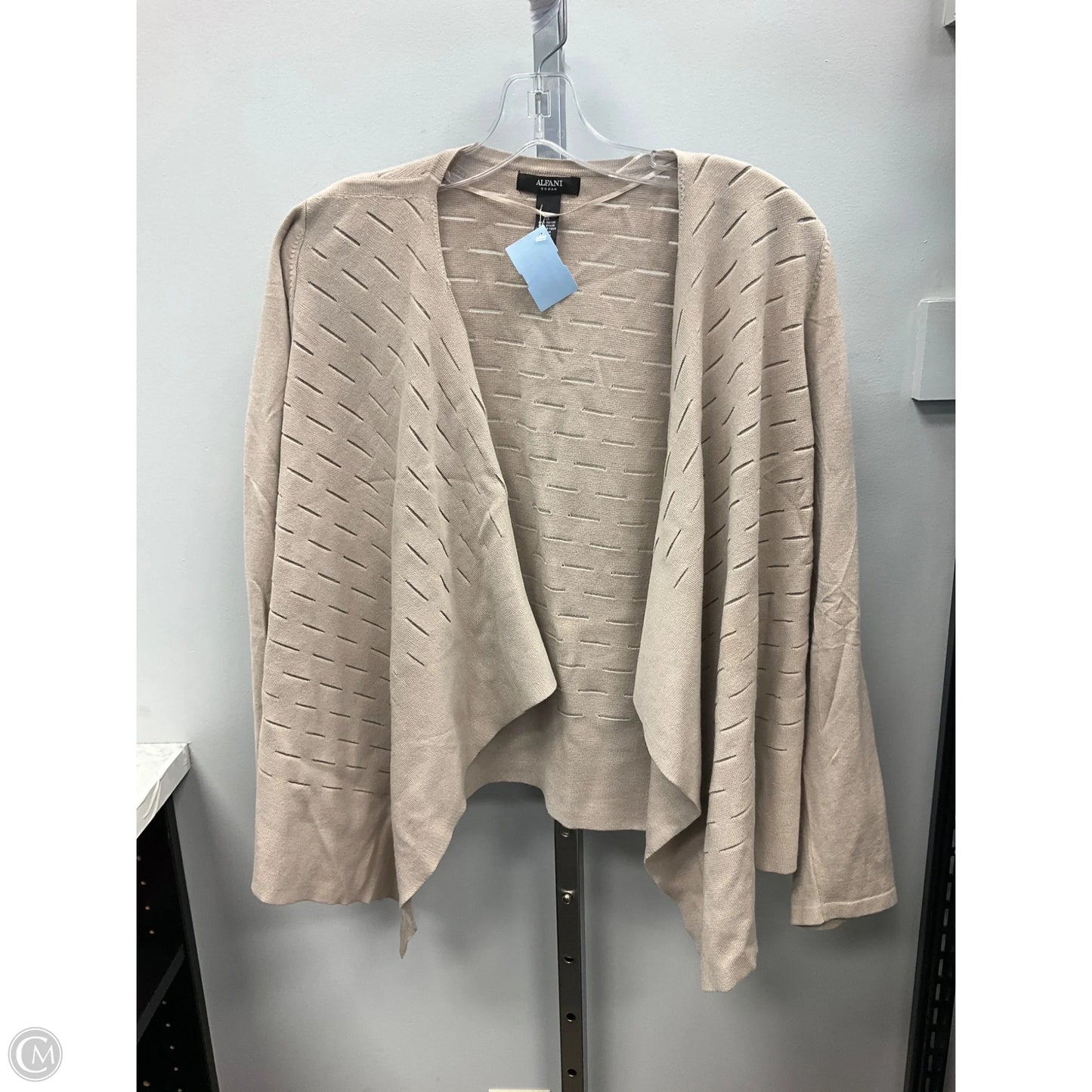 Sweater Cardigan By Alfani In Taupe, Size: 1x