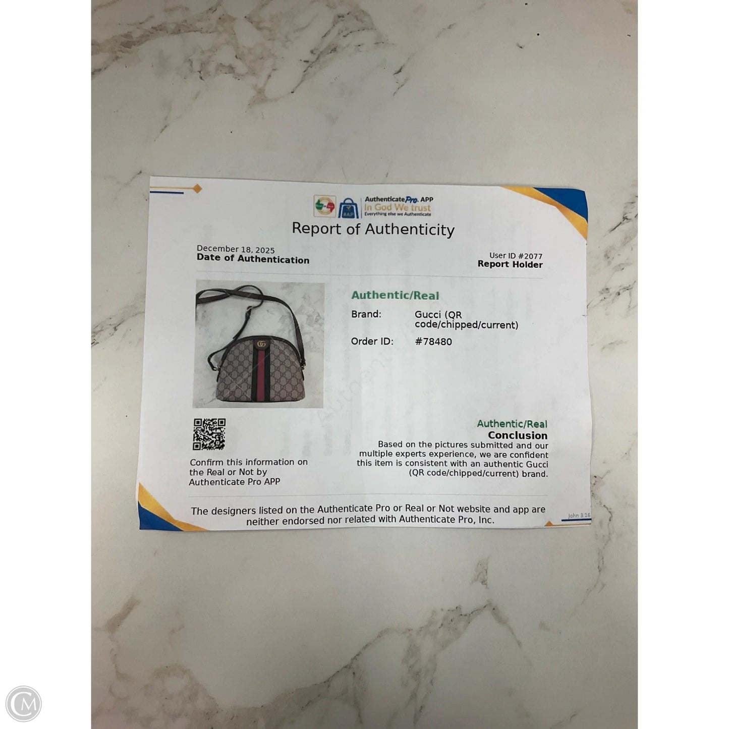 Crossbody Luxury Designer By Gucci, Size: Small