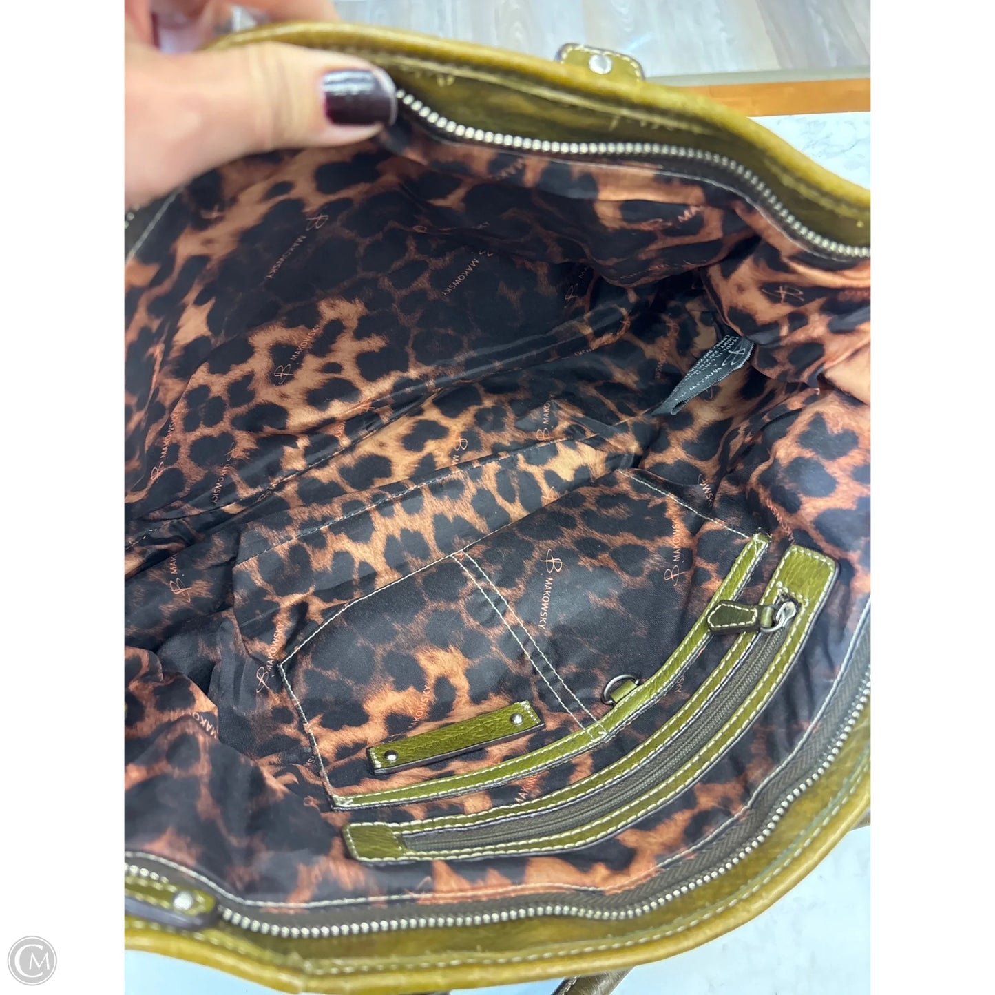 Handbag Leather By B. Makowsky, Size: Medium