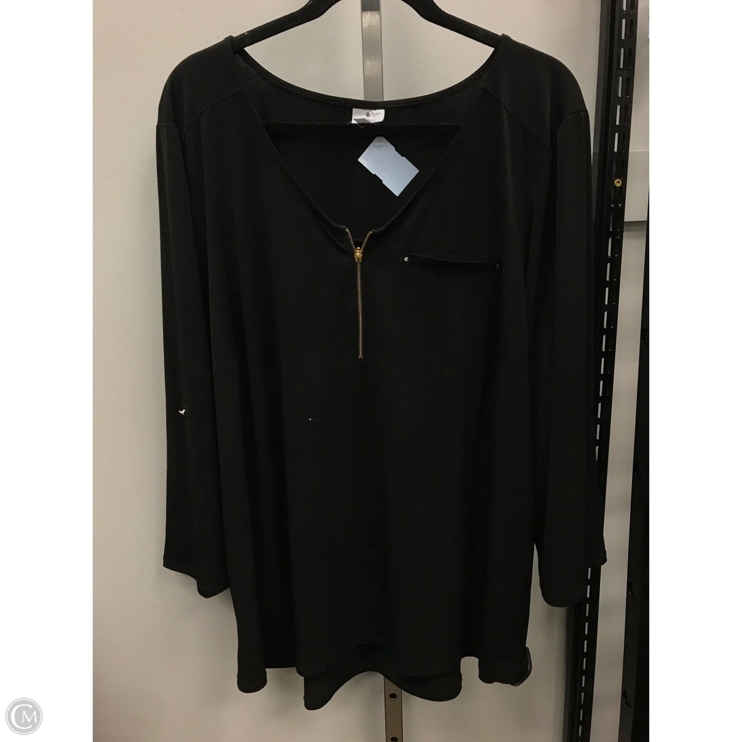 Top 3/4 Sleeve By Dressbarn In Black, Size: 2x