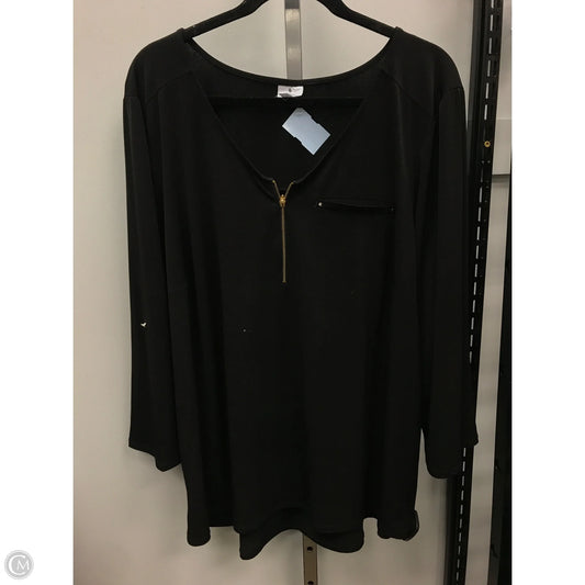 Top 3/4 Sleeve By Dressbarn In Black, Size: 2x