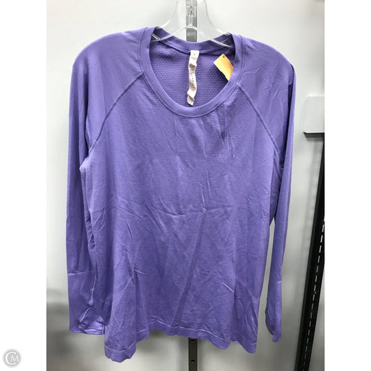 Athletic Top Long Sleeve Collar By Lululemon In Purple, Size: 12