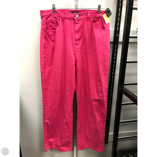 Jeans Wide Leg By Clothes Mentor In Pink Denim, Size: 12