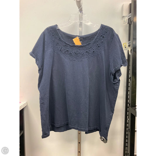 Top Short Sleeve By Talbots In Navy, Size: 3x
