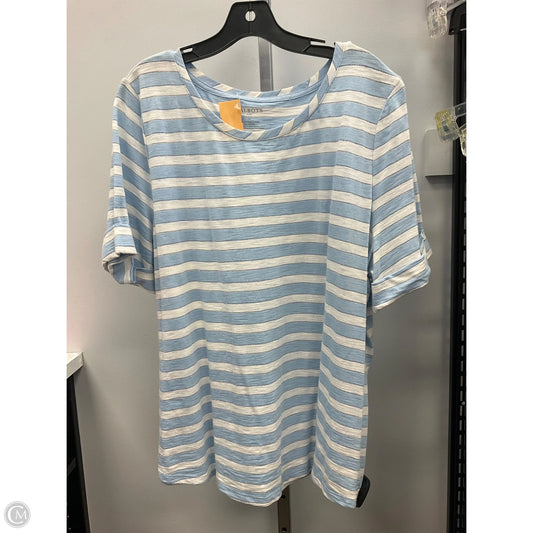 Top Short Sleeve By Talbots In Striped Pattern, Size: 2x