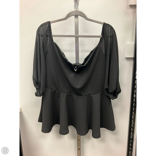 Top Short Sleeve By Shein In Black, Size: 2x
