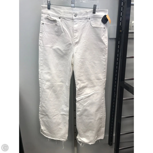 Jeans Wide Leg By Loft In White Denim, Size: 10
