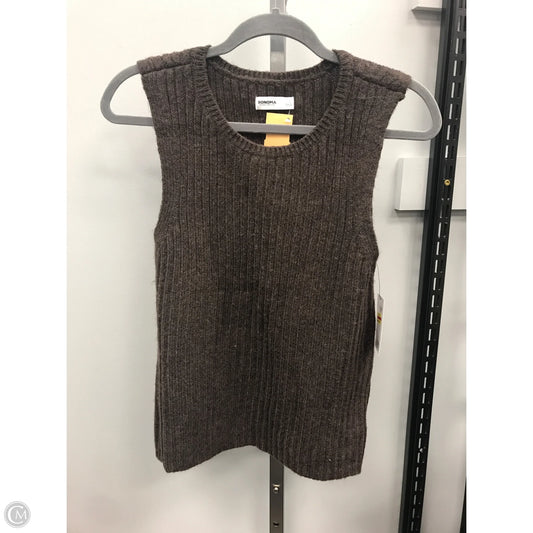 Top Sleeveless By Sonoma In Brown, Size: L
