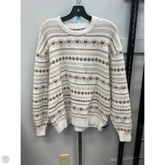 Sweater By Hollister In Brown & Cream, Size: S