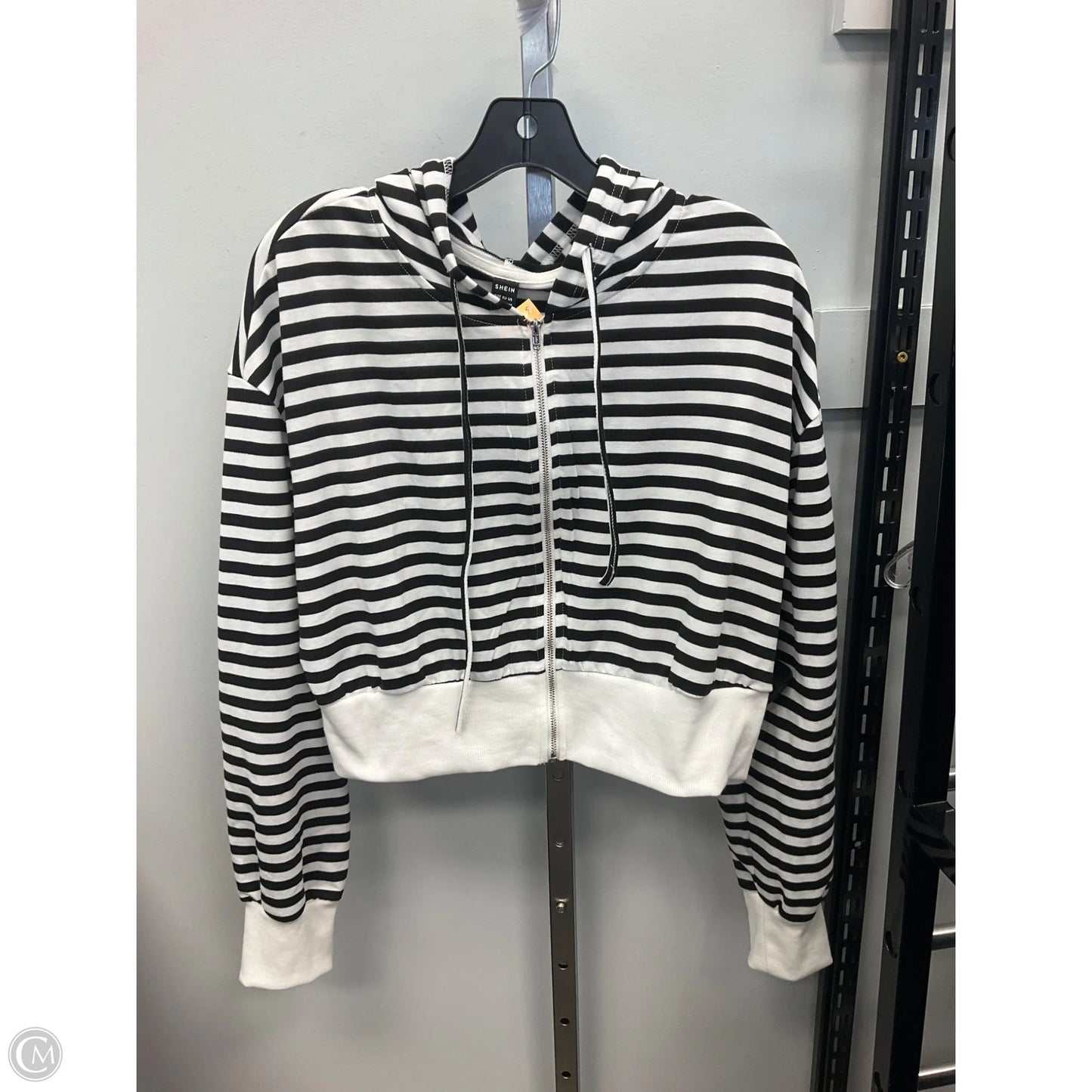 Sweatshirt Hoodie By Shein In Striped Pattern, Size: L
